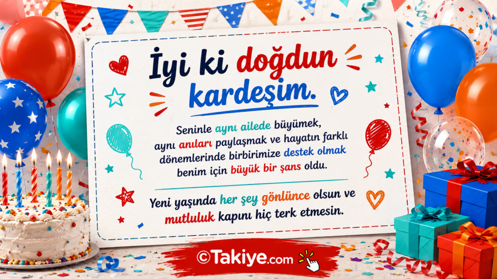Erkek Kardeşe Doğum Günü Mesajı: Duygusal, Komik, Uzun ve Anlamlı 600+ Mesaj Örneği erkek kardeşe doğum günü mesajı İyi ki doğdun kardeşim mesajı içeren duygusal doğum günü kutlama kartı