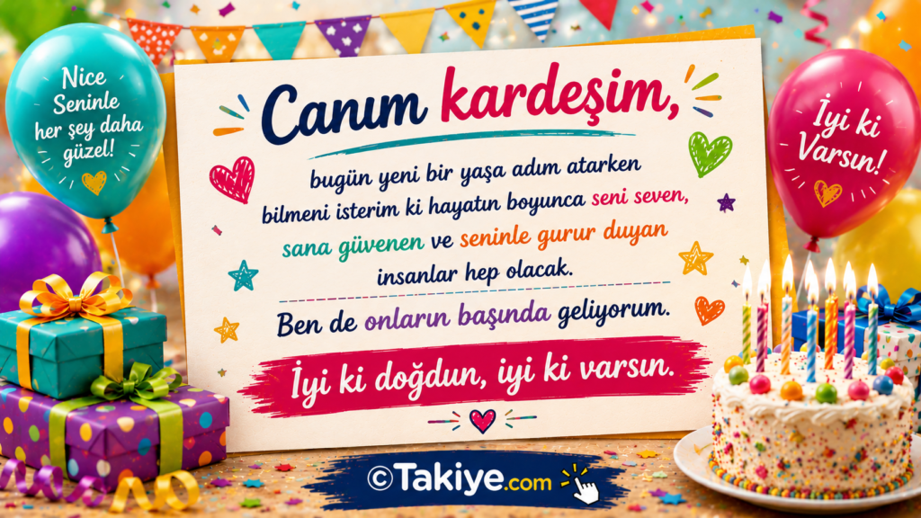 Erkek Kardeşe Doğum Günü Mesajı: Duygusal, Komik, Uzun ve Anlamlı 600+ Mesaj Örneği erkek kardeşe doğum günü mesajı Canım kardeşim mesajı içeren duygusal doğum günü kutlama kartı