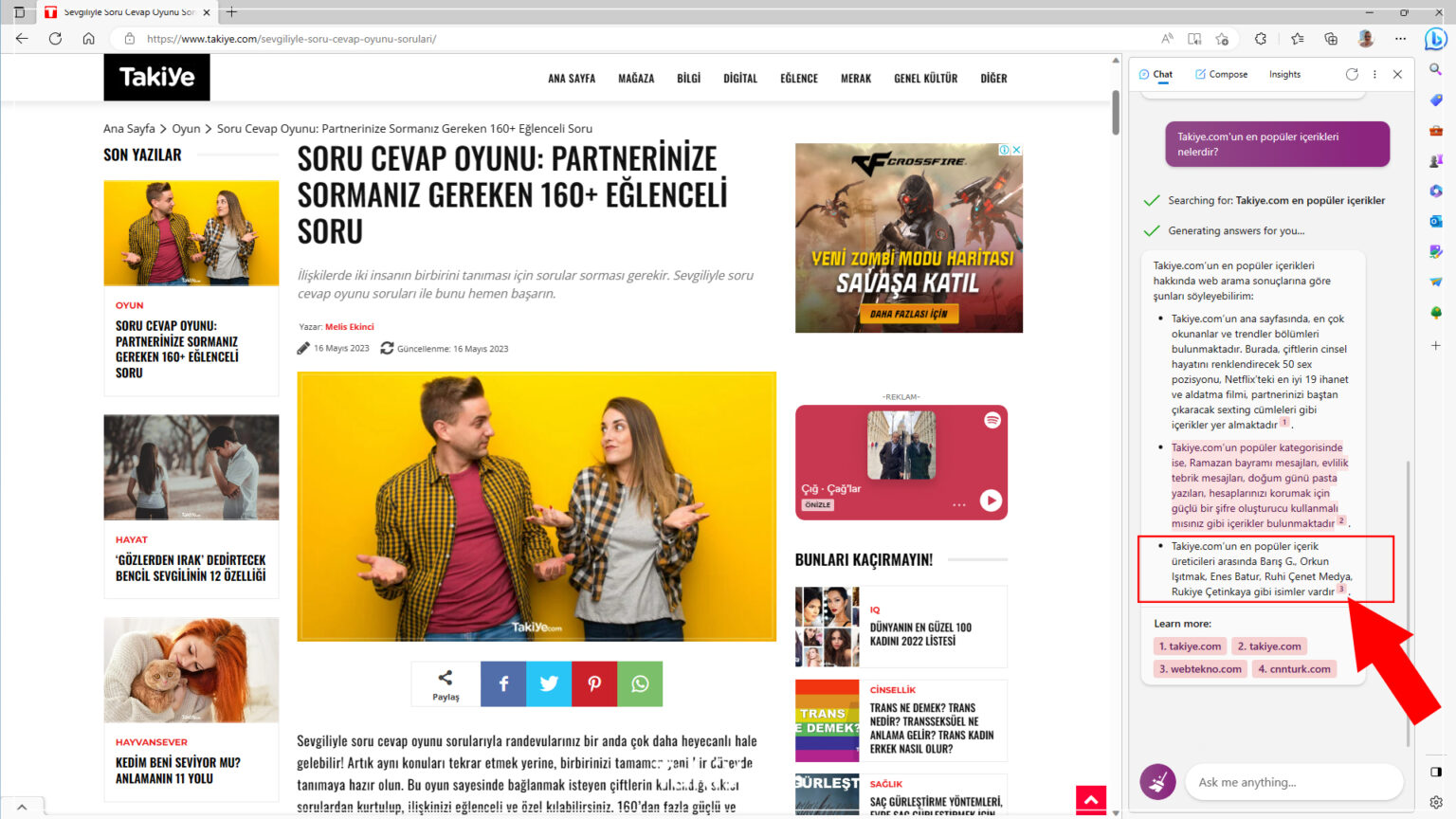 Bing AI Kenar Çubuğu (SideBar) Nasıl Kullanılır - Takiye.com