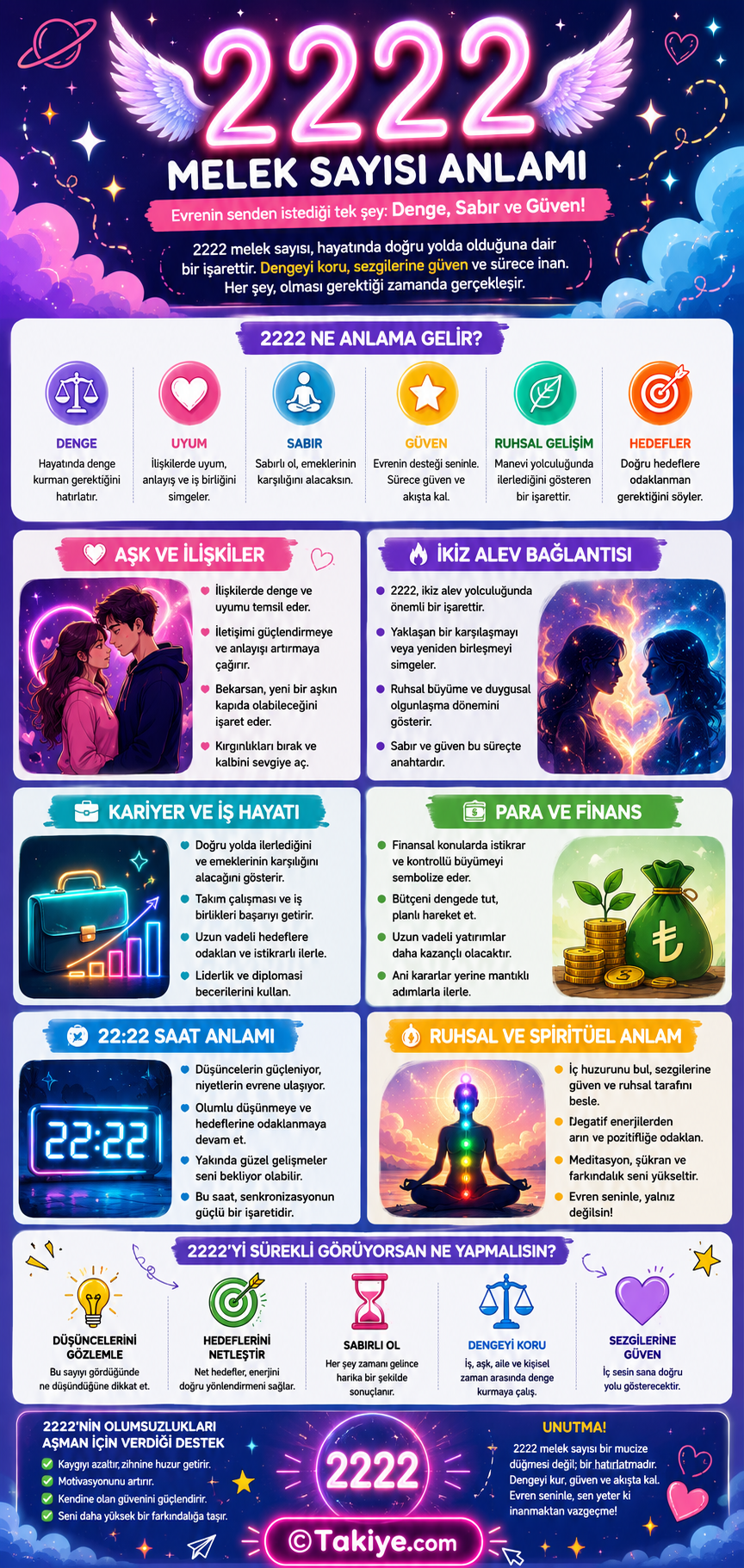 2222 Melek Sayısı Anlamı: Aşk, Kariyer, Para ve Ruhsal Yolculukta Evrenin Mesajı 2222 melek sayısı,2222 ne demek 2222 melek sayısının aşk, kariyer, para ve spiritüel anlamlarını açıklayan detaylı dikey infografik