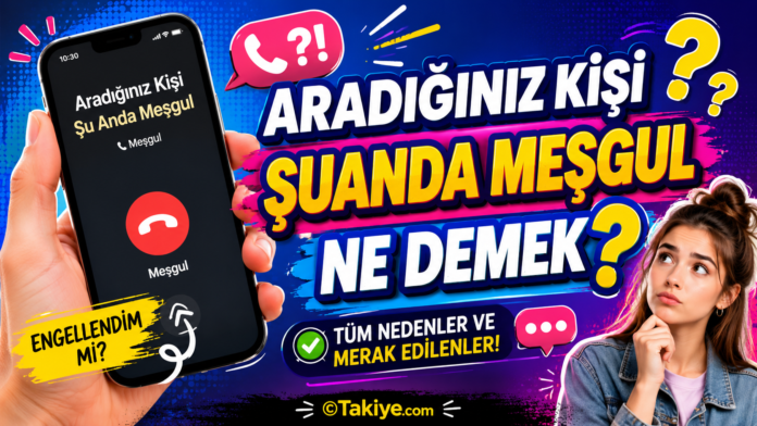aradığınız kişi şuanda meşgul ne demek sorusunu açıklayan renkli telefon görseli
