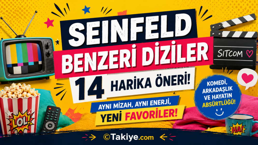 Seinfeld benzeri diziler için hazırlanan renkli ve eğlenceli sitcom önerileri görseli