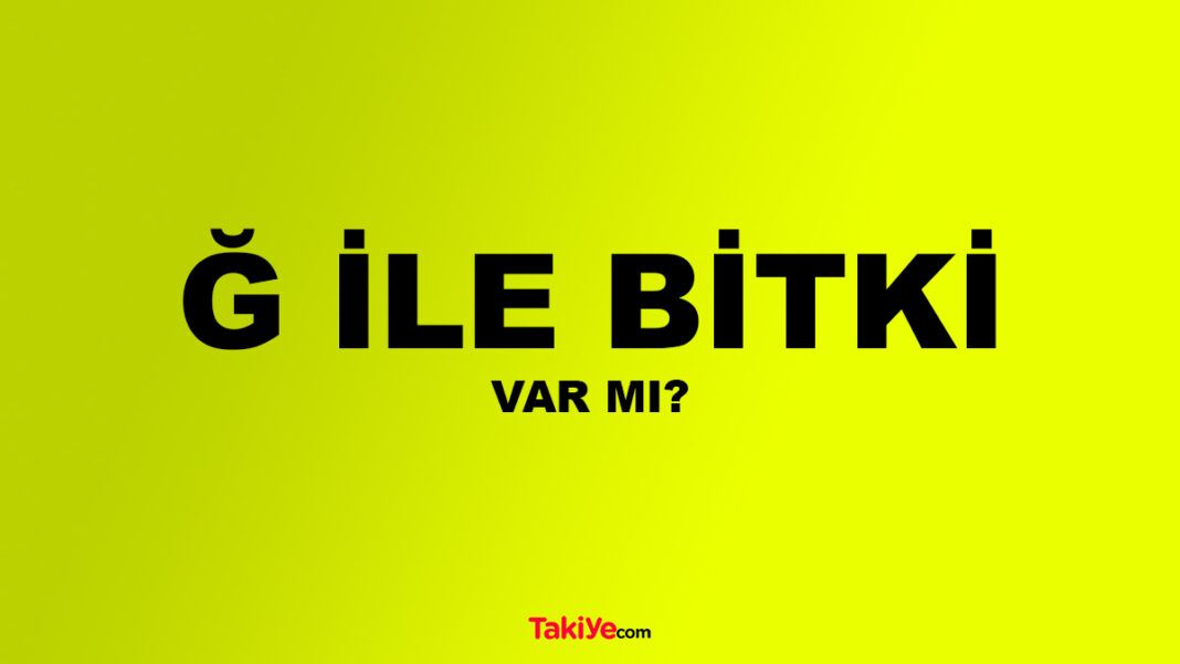 Ğ ile Bitki Var mı? Yumuşak G ile Başlayan Bitki İsmi Arıyorum! ğ ile bitki